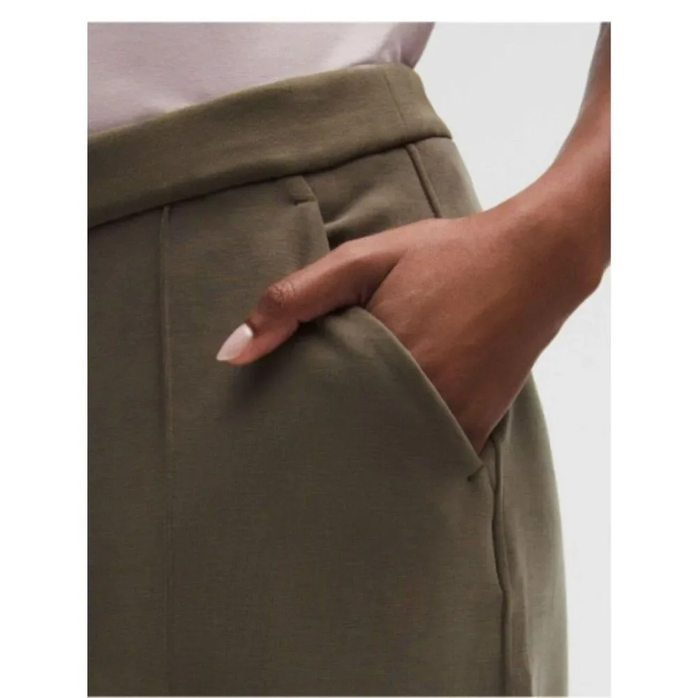 Lululemon Softstreme Pintuck High-Rise Wide-Leg Pant Olive Brown